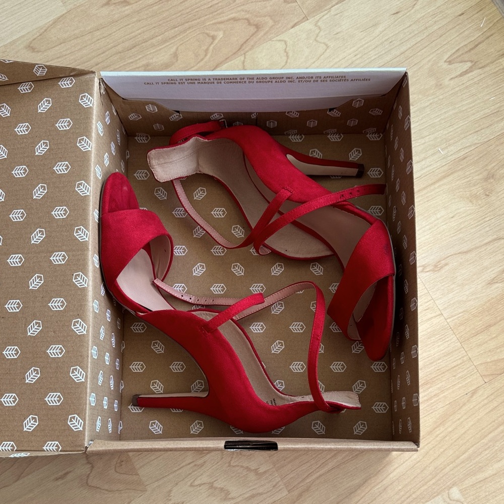 Call It Spring Vibrant Red Heels